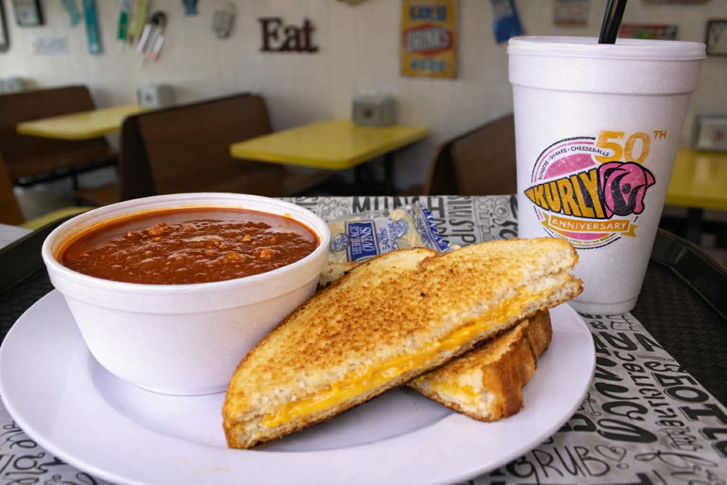 Grilled Cheese, Cup Soup &amp; Drink