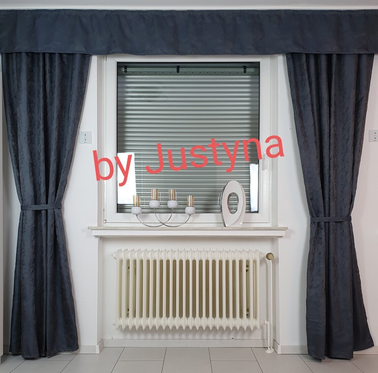 NEU 5 Teilig Vorhang Gardine Dunkel Blau - KOSTENLOS VERSAND-​