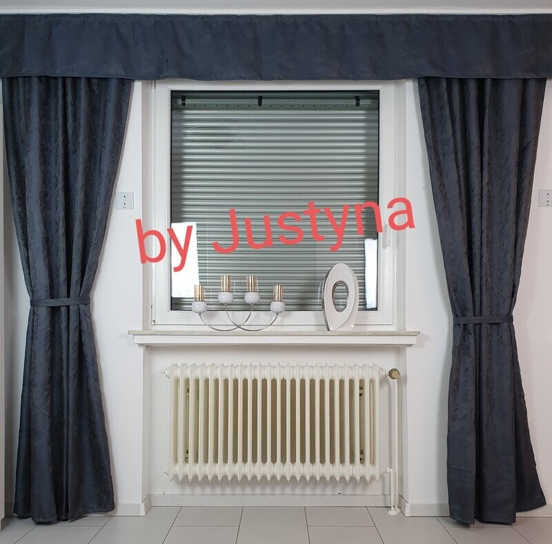 NEU 5 Teilig Vorhang Gardine Dunkel Blau - KOSTENLOS VERSAND-​