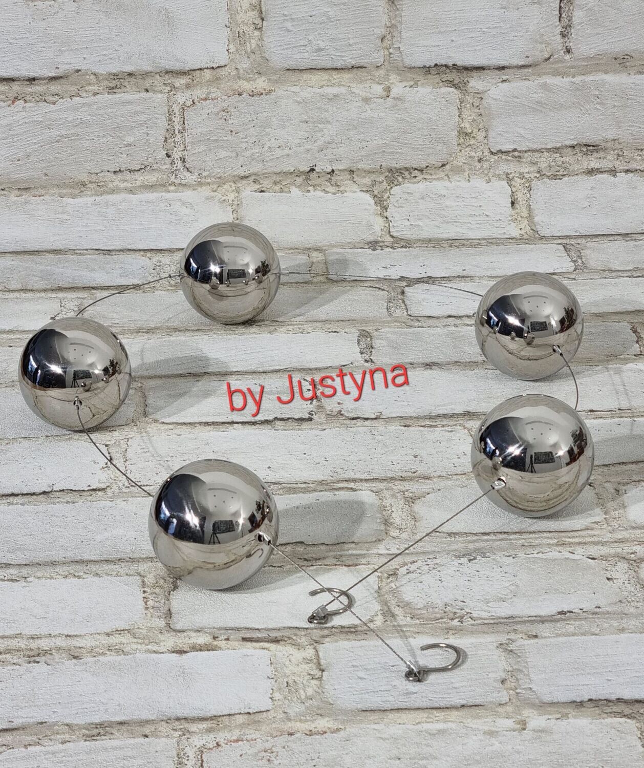 Silber  Rostfreier Kleine  Kugel Girlande