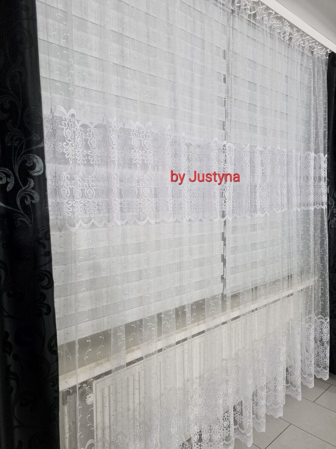 Weiß Perde Store Gardine Tüll Stor 245cm Hoch