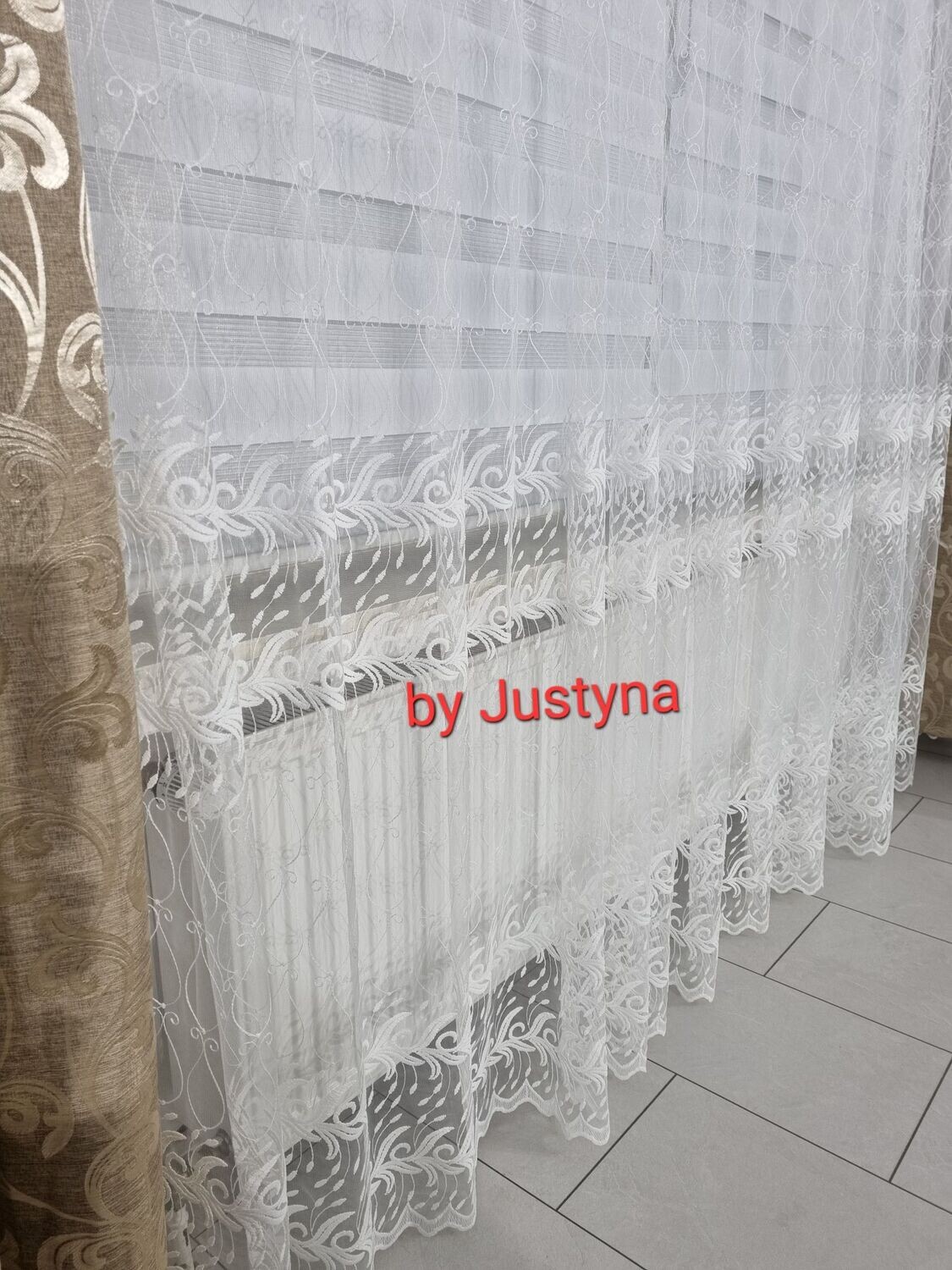 Creme Weiß Perde Store Gardine Tüll Stor 245cm Hoch