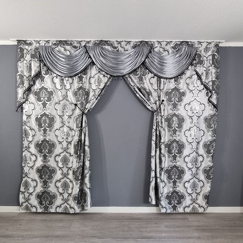 Grau Gardine Verdunkelung Blickdicht Vorhang Orientalisch Barock Ca.300x250cm Grau Gardine Verdunkelung Blickdicht Vorhang Orientalisch Barock Ca.300x250cm