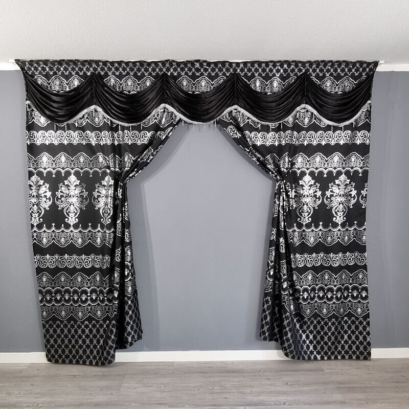 Schwarz Gardine Verdunkelung Blickdicht Vorhang Orientalisch Barock Ca.300x250cm Schwarz Gardine Verdunkelung Blickdicht Vorhang Orientalisch Barock Ca.300x250cm