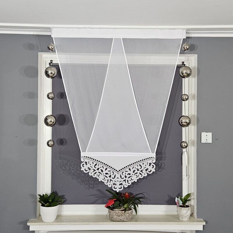 1x V Panel Voile mit Strass Band