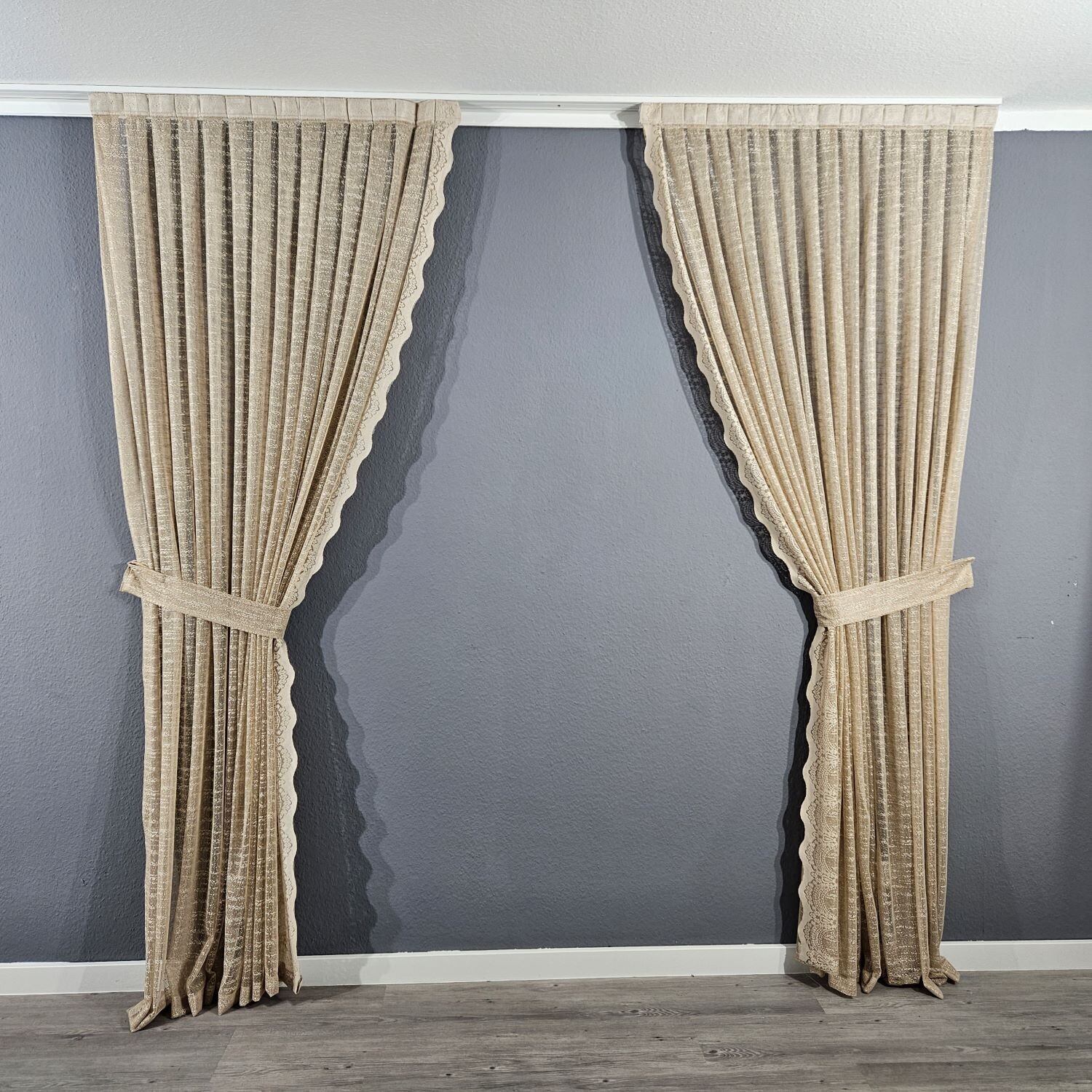 Beige 2er Seitenschals Set