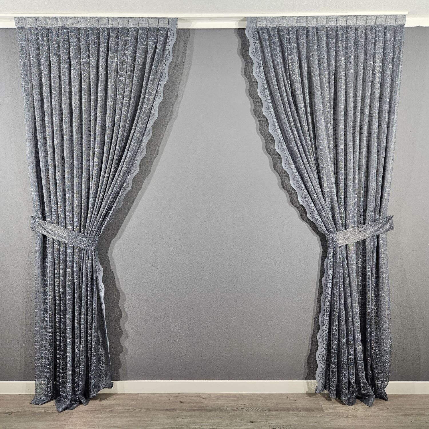 Grau 2er Seitenschals Set