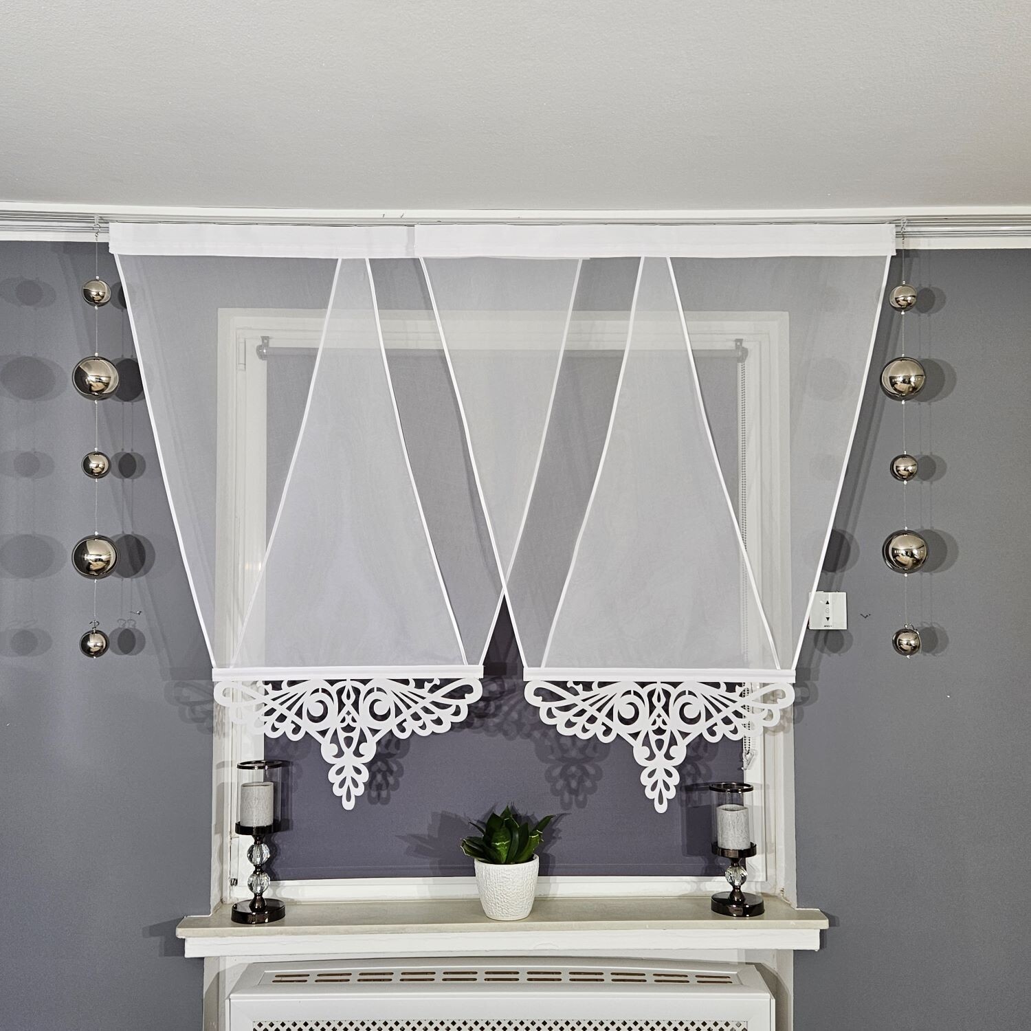2er V Panel Set Voile Spitze