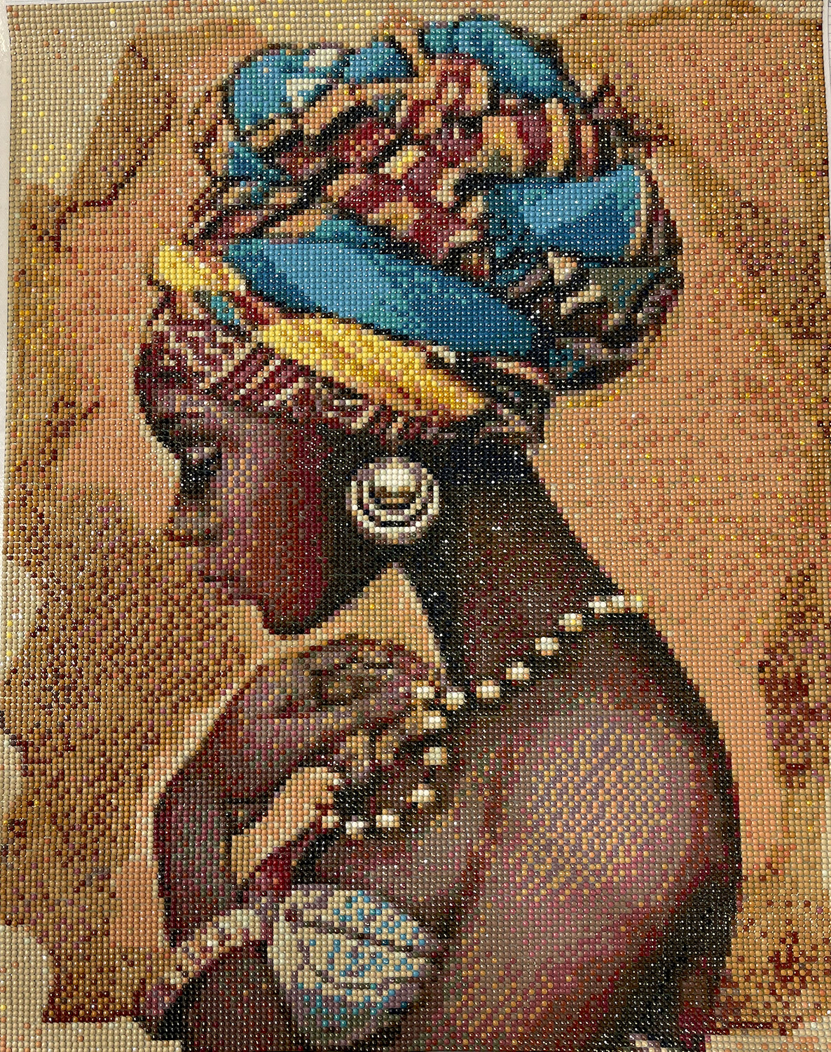 Ginfonr 5D Diamond Art Painting Complet Femme Africaine, Broderie