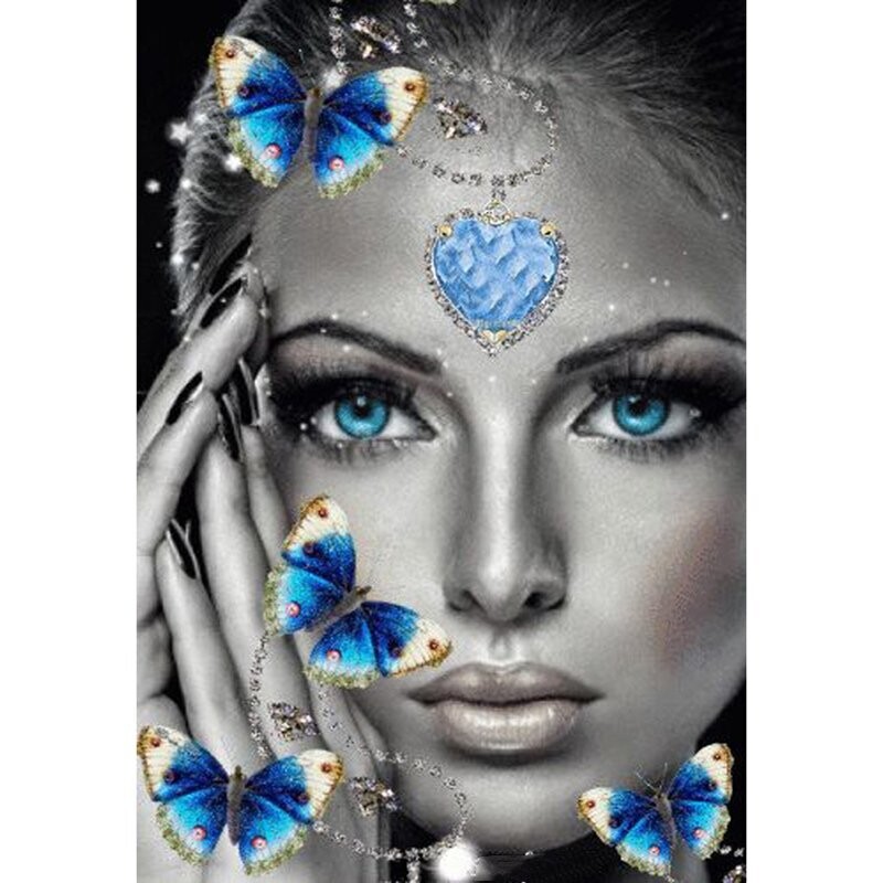 Kit Broderie Diamant, Diamond Painting - Princesse butterfly - H503