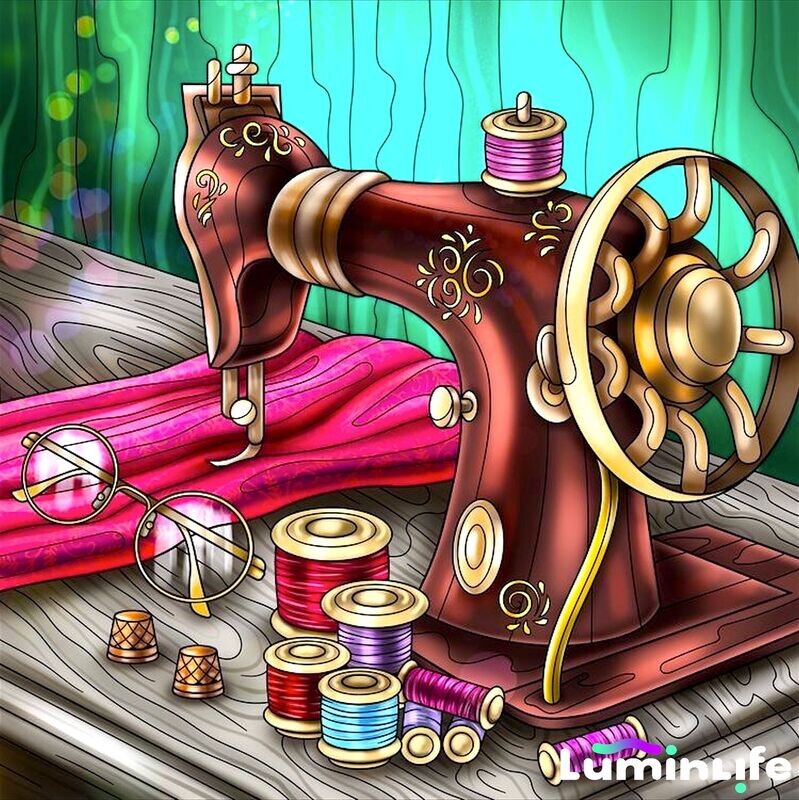 Kit Broderie Diamant, Diamond Painting - Machine à coudre - W064