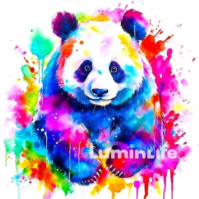 Kit Broderie Diamant, Diamond Painting - Panda en couleurs - WS05