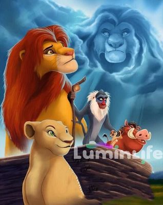 Kit Broderie Diamant, Diamond Painting LUMINLIFE - Le roi lion - H1395