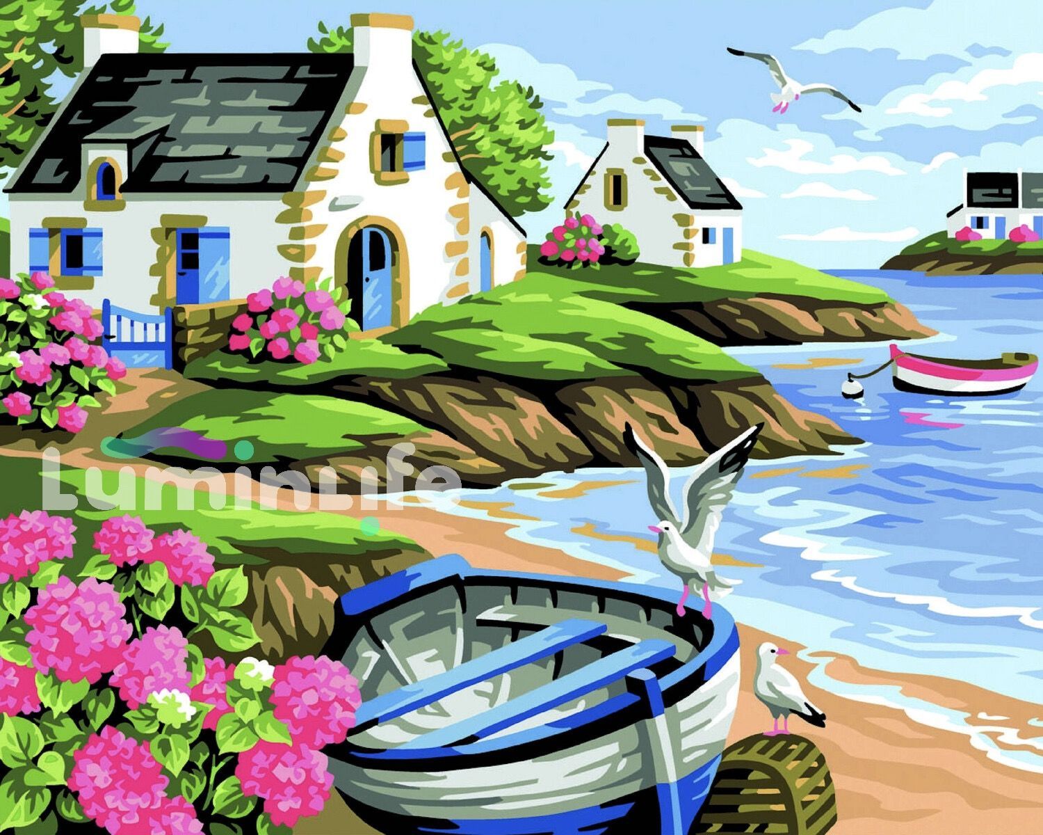 Kit Broderie Diamant, Diamond Painting - Rivage breton - DN05