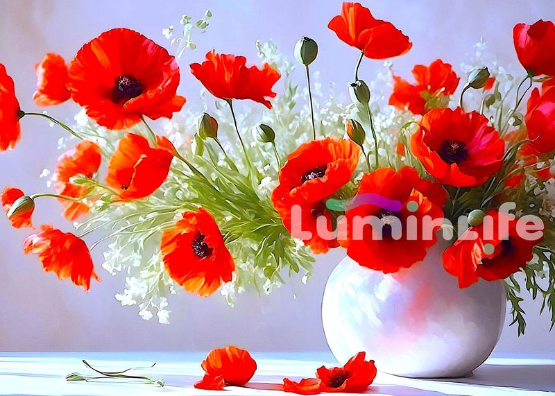 Broderie Diamant - Beauté des coquelicots - S004 (GRAND)
