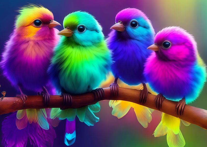 Kit Broderie Diamant - Oiseaux colorés - WN14