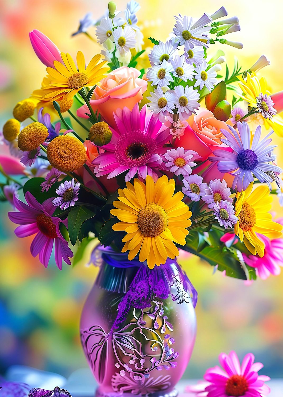 Kit Broderie Diamant - Bouquet coloré - WN17