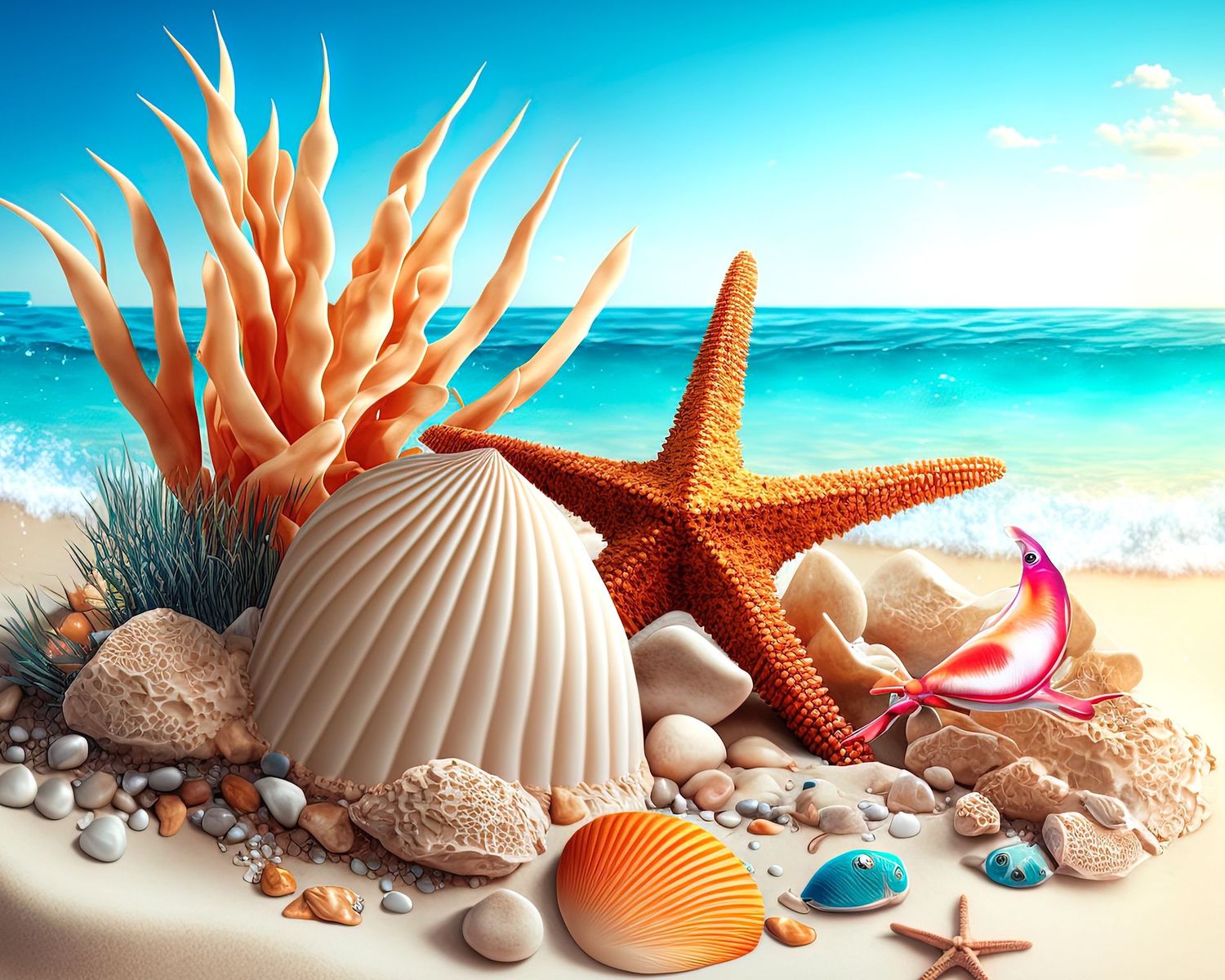 Kit Broderie Diamant - Coquillage et la mer - DF27