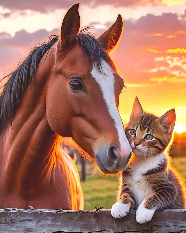 Kit Broderie Diamant - Cheval et chat - DF28