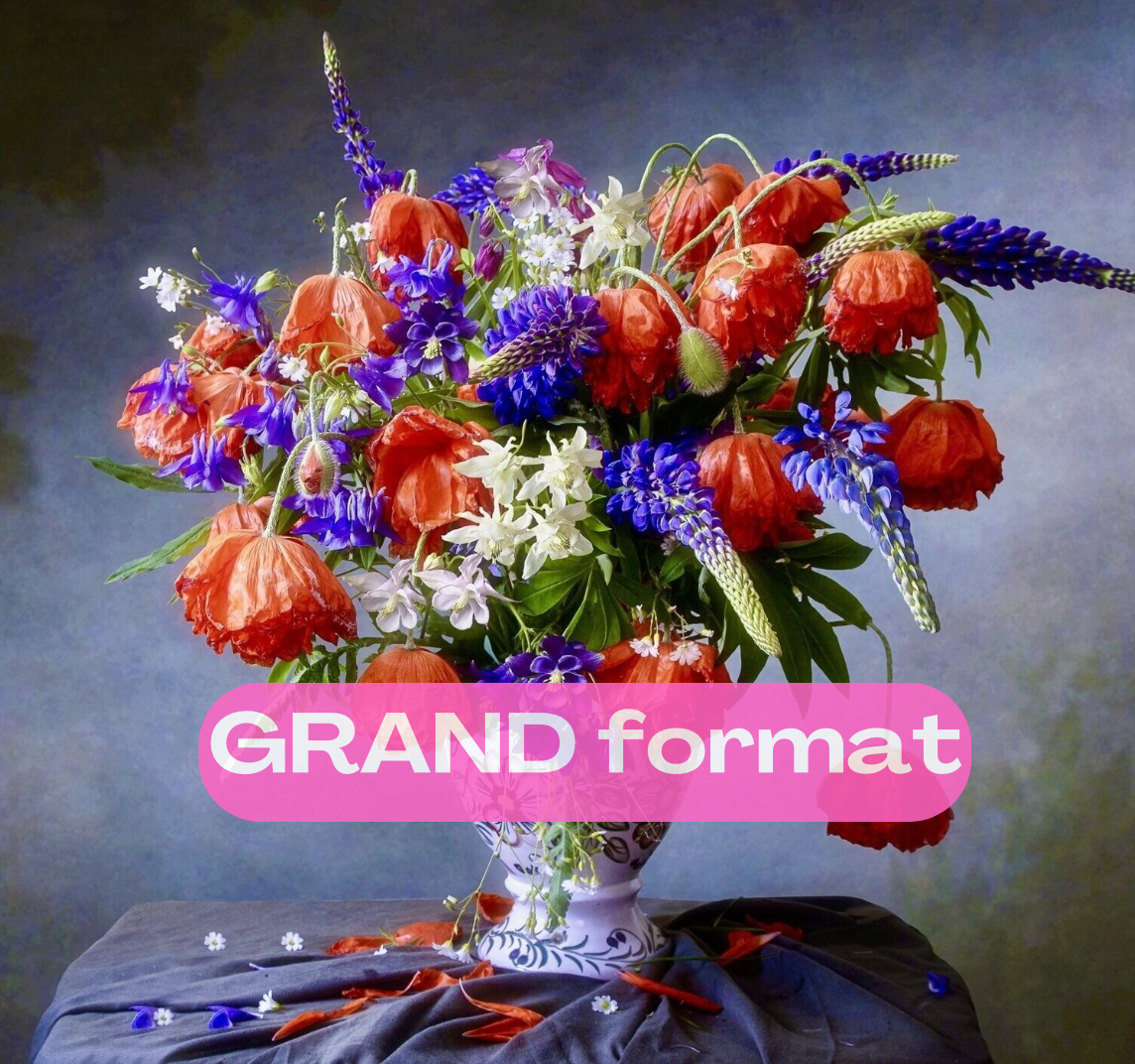 Broderie Diamant 5D -Bouquet coquelicots