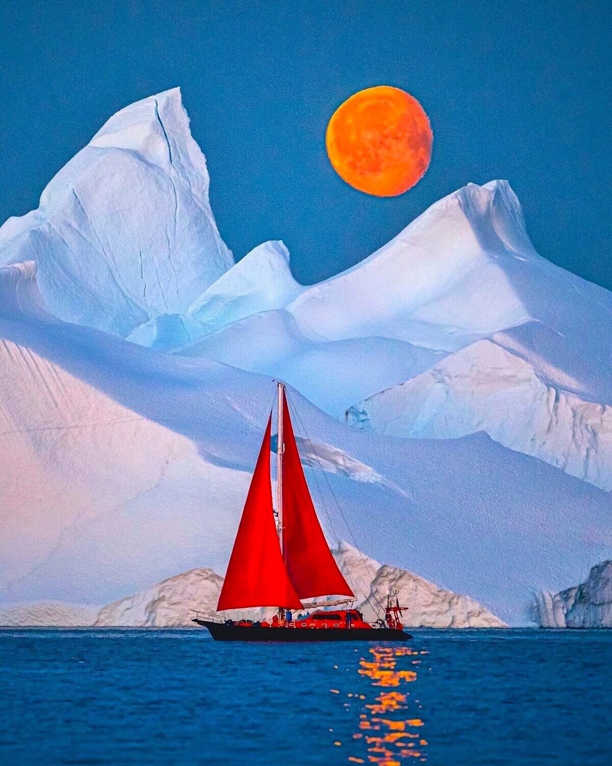 Broderie Diamant 100% -Bateau et la neige