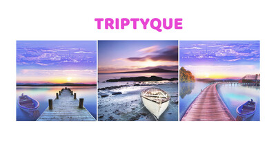 Kit Broderie Diamant, Diamond Painting - Triptyque mer - TF007 Kit Broderie Diamant, Diamond Painting - Triptyque mer - TF007