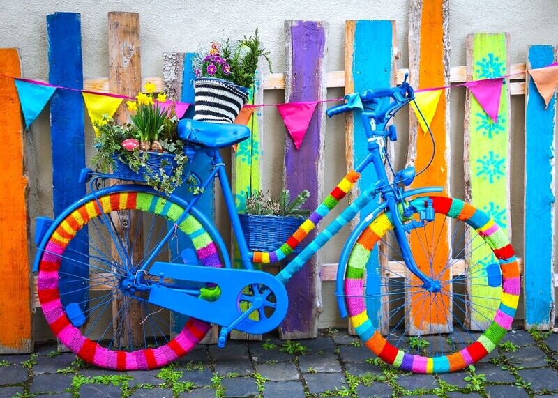 Broderie Diamant 100% Grand - Vélo coloré
