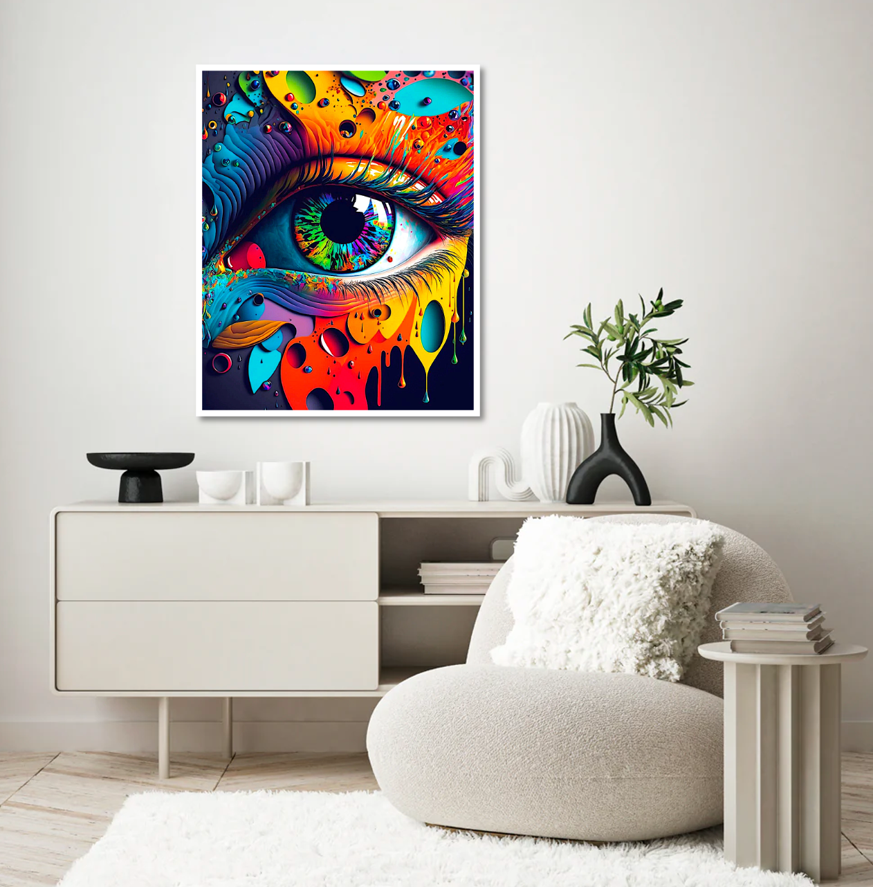 Broderie Diamant 100% -Oeil en couleurs