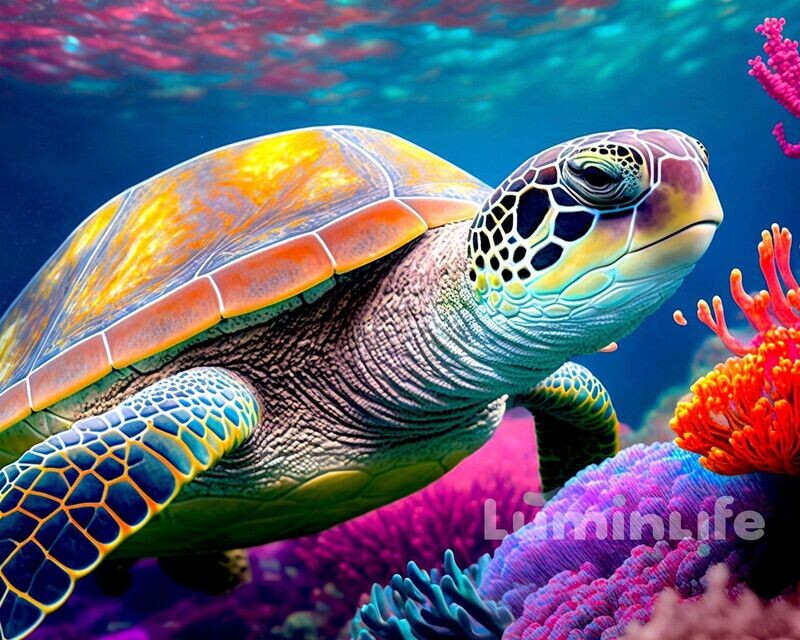 Broderie Diamant 100% -Tortue