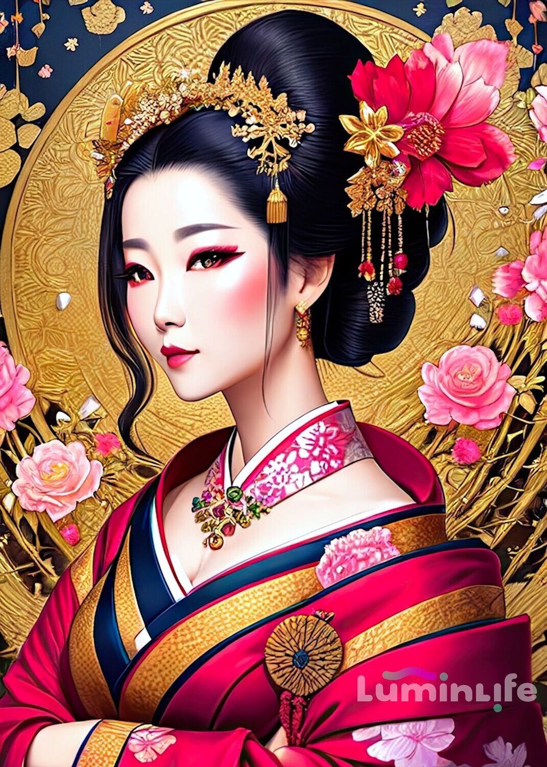 Broderie Diamant, Diamond Painting - Geisha beauté - WS03