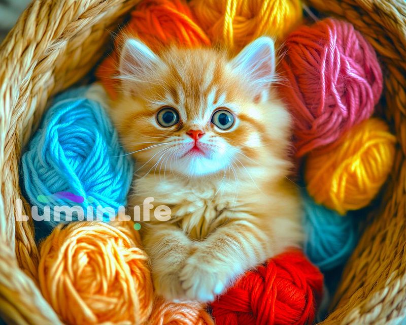 Broderie Diamant - Chaton dans laine - DF03