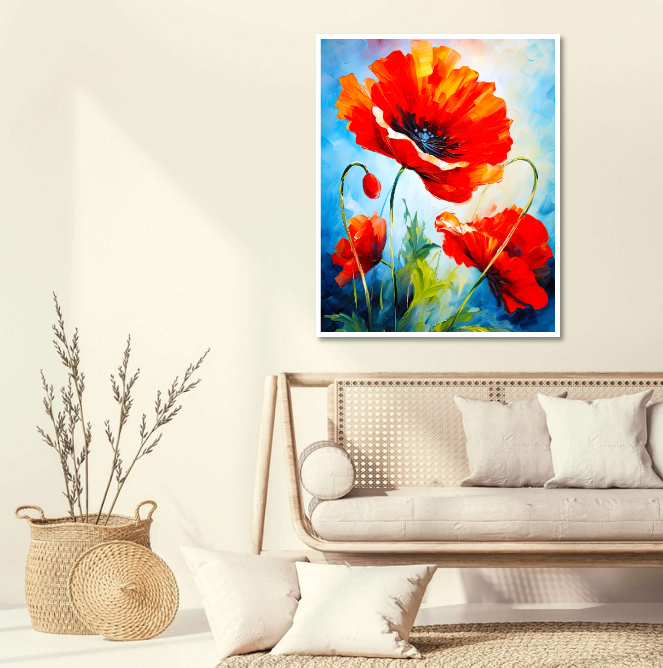 Broderie Diamant 100% - Coquelicots