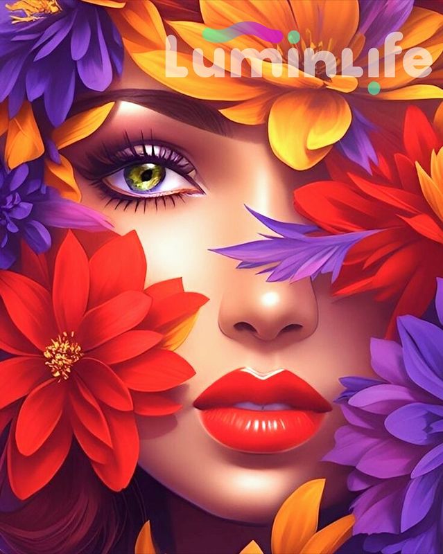 Broderie Diamant 100% -Beauté en fleurs