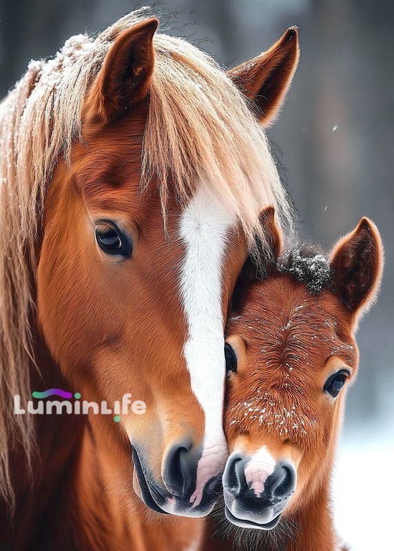 Broderie Diamant 5D -Cheval et poulain