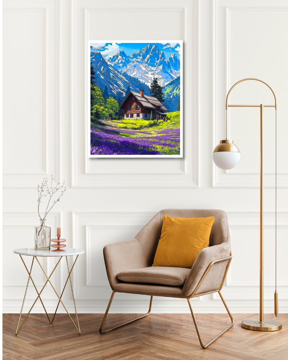Broderie Diamant 100% -Montagne et chalet
