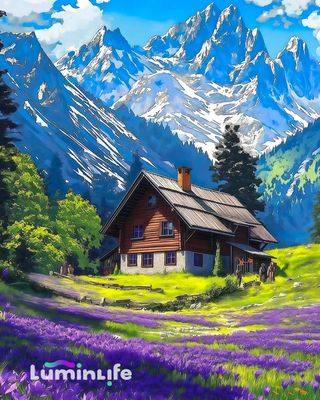 Kit Broderie Diamant - Montagne et chalet - DF24 Kit Broderie Diamant - Montagne et chalet - DF24