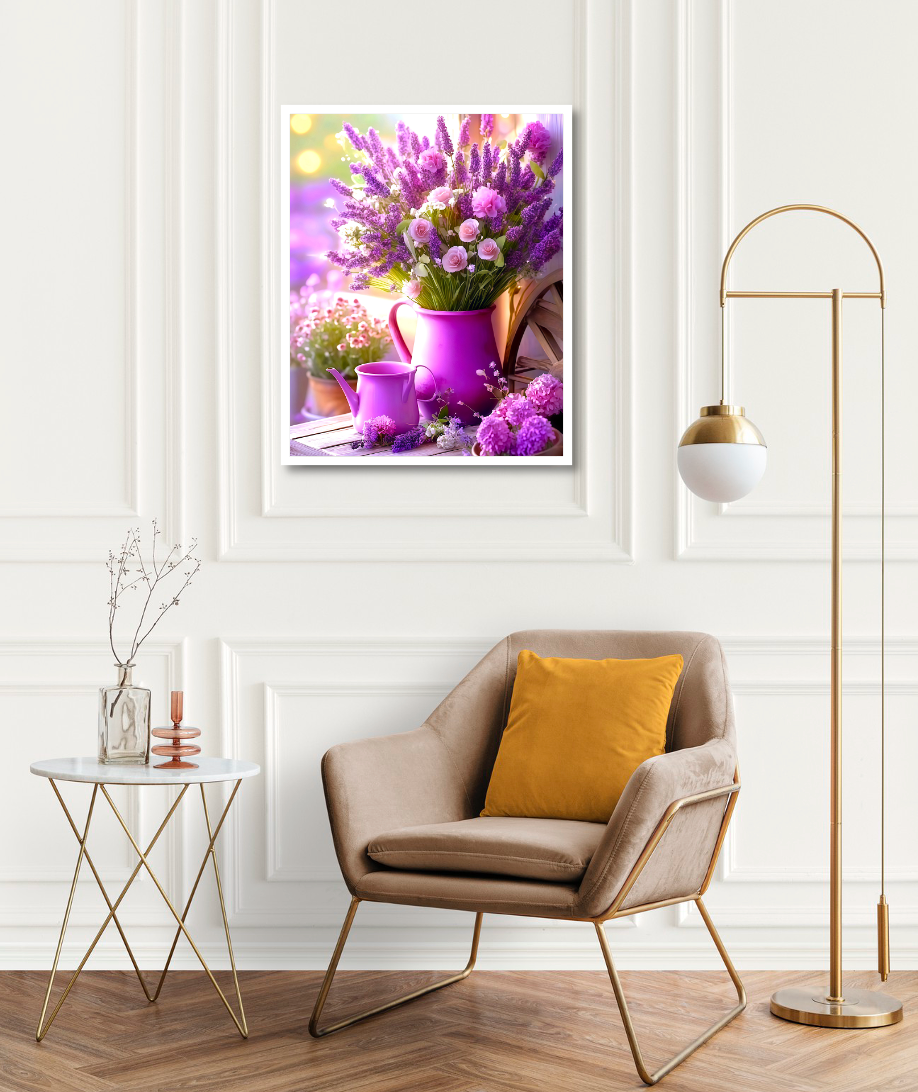 Broderie Diamant 100% -Fleurs de lavande