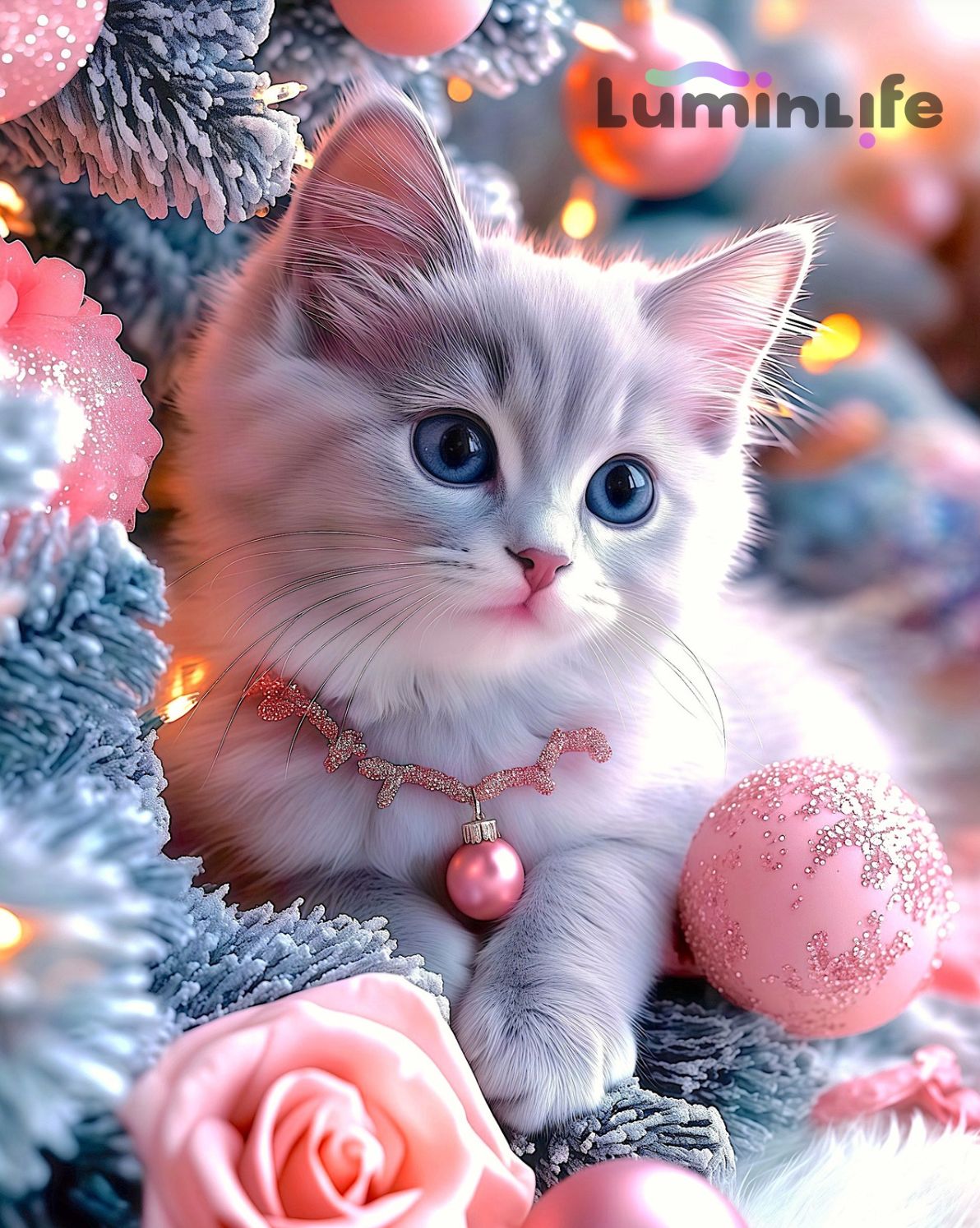 Broderie Diamant 100% -Chaton Noël Broderie Diamant 100% -Chaton Noël