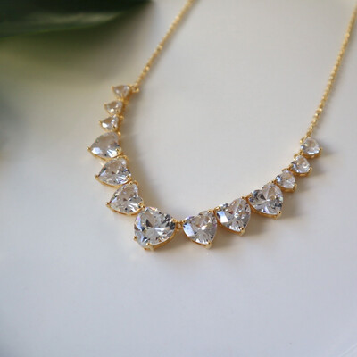 Choker Corações de Cristal