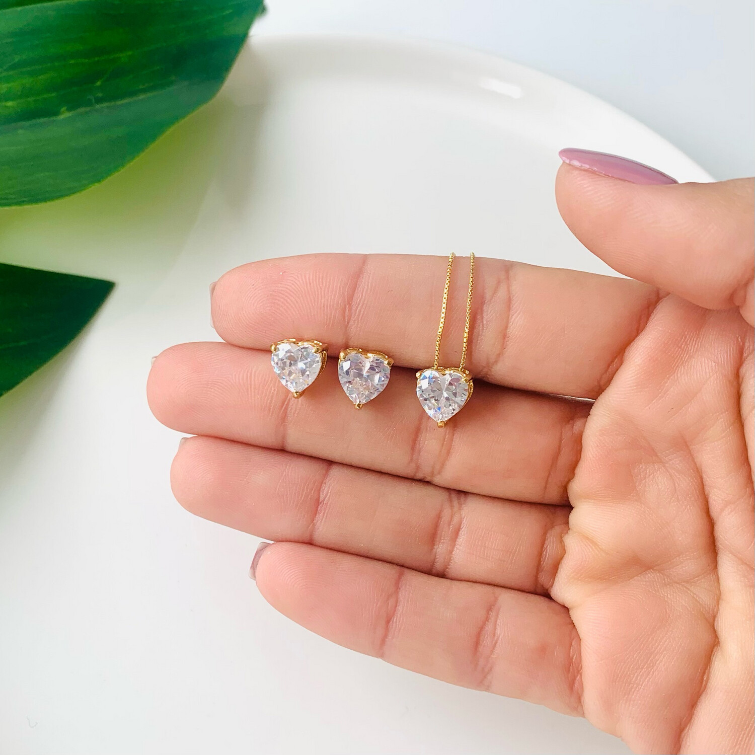 Conjunto Coração Cristal