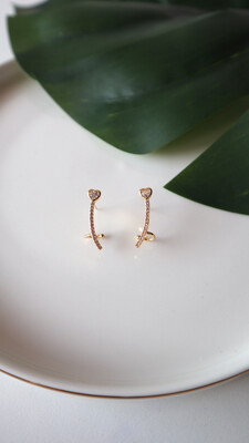 Ear Cuff Delicado Coração Cristal