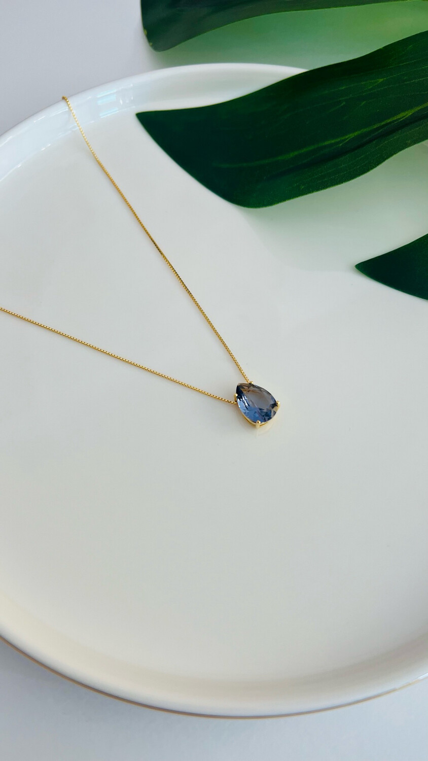 Colar Gota Cristal Ametista