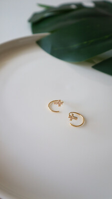 Brinco Piercing Crucifixo Cravejado