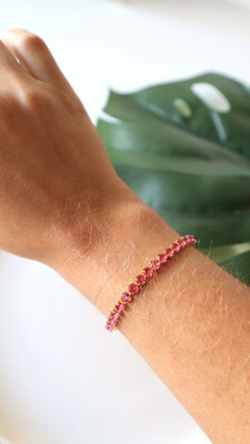 Pulseira Corrente Riviera Pink Rubelita