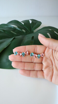 Ear Cuff Coração Gotas