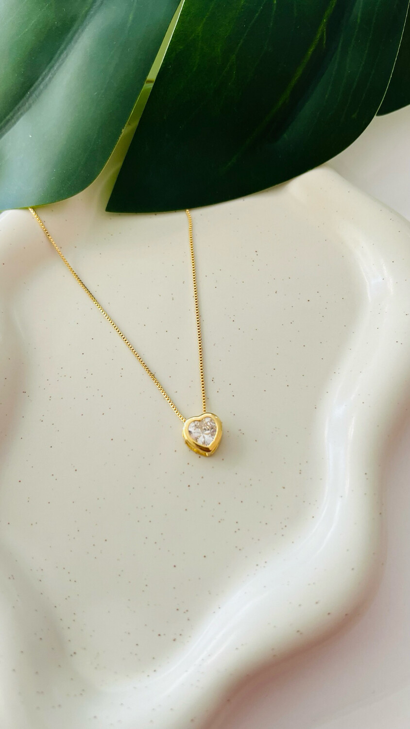 Colar Coração de Cristal