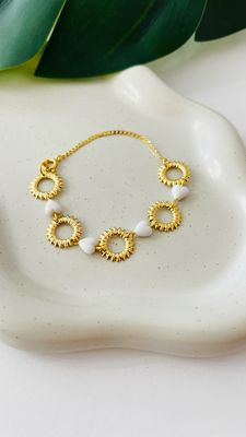 Pulseira Corações Brancos