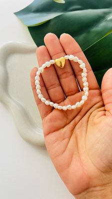 Pulseira Coração Pérola