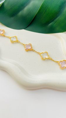 Pulseira Flor Quartzo Cristal