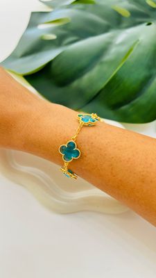 Pulseira Flor Turquesa